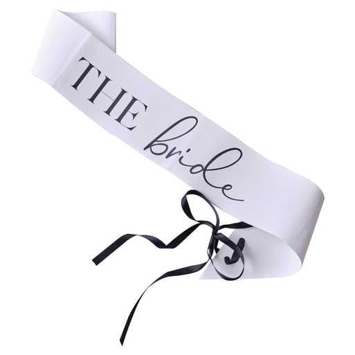 White The Bride Sash - Bride to Be Sash - Hen Party Sashes - Bachelorette Party Sash - Bridal Shower Sash-Team Bride Sash-Hen Do Accessories