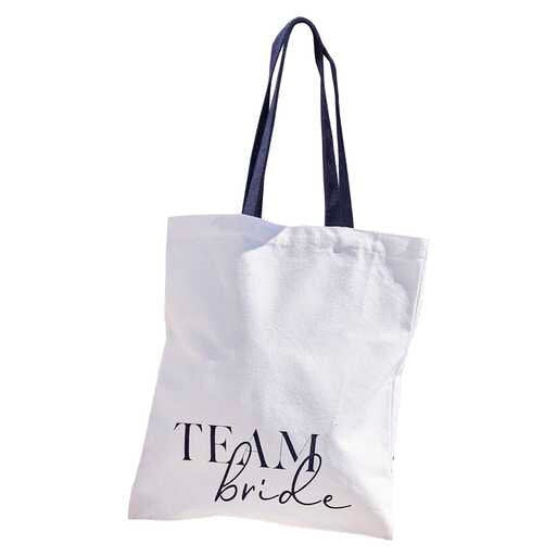 Team Bride Tote Bag - White & Black Hen Party Tote Bag - Bachelorette Party Bag - Gifts For Hens - Reusable Bag - Canvas Bag-Hen Do Keepsake