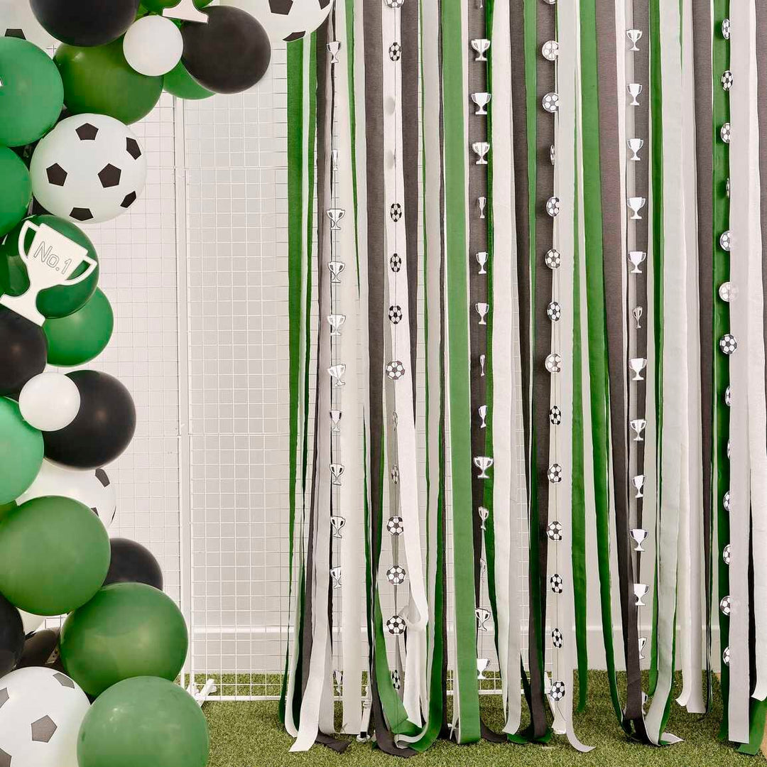 Football Party Backdrop - Paper Streamer Football Party Backdrop - Soccer Party Decorations - Children's Kids Sports Party Supplies