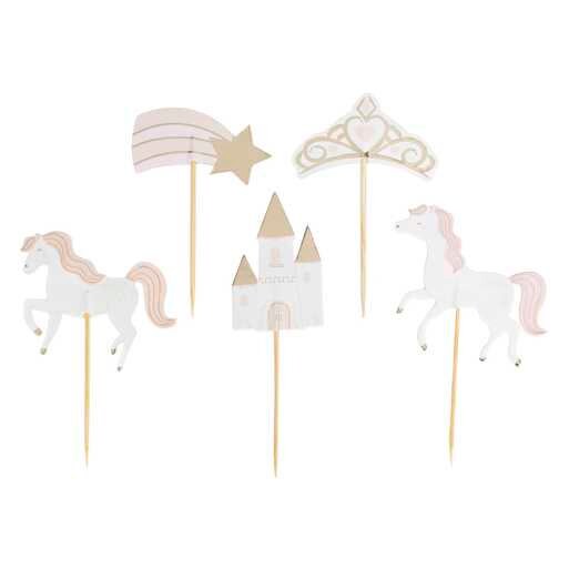 Princess Pony Cupcake Toppers - Party Decorations - Girls Birthday Party Decorations - Cake Accessories - Kids Party Tableware - Pack Of 12