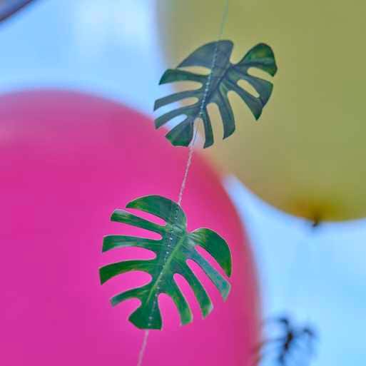 Palm Leaf Balloon Tails Decoration - Birthday Party Decorations - Baby Shower Party Balloons - Tropical Party Decorations - Pack of 5