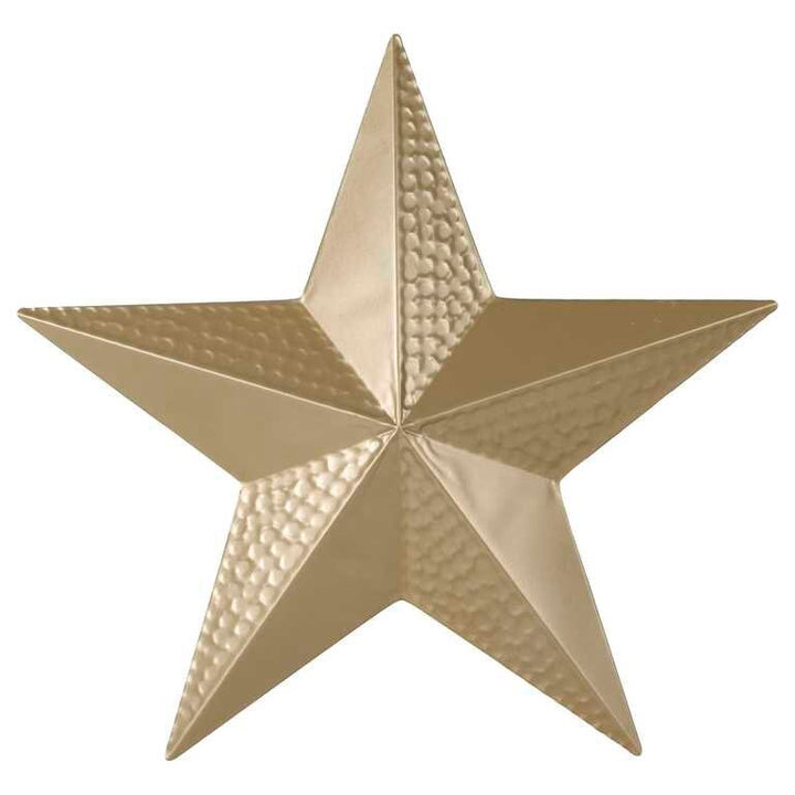 Hammered Metal Star Gold Christmas Decoration - Matt Gold Christmas Ornament - Christmas Decorations - Holiday Decor