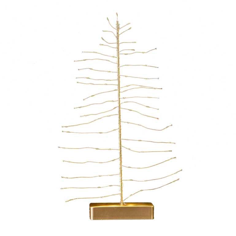Christmas Gold Light Up Tree - Light Up Wire Christmas Tree Decoration - Christmas Decorations - Holiday Decor