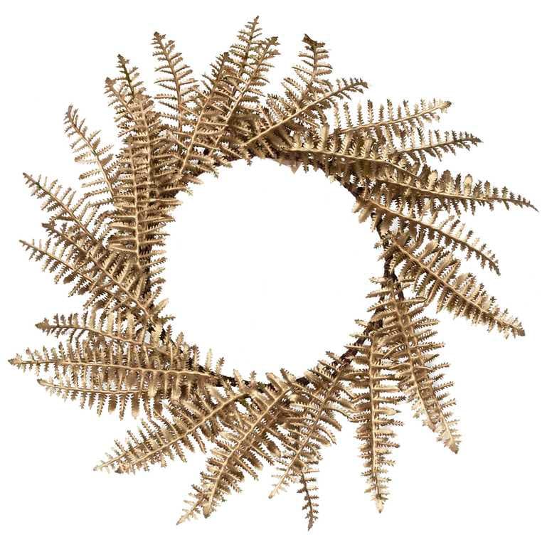 Gold Fern Wreath Christmas Table Place Mats - Christmas Dinner Table Decorations - Luxe Christmas - Gold Christmas - Pack Of 4