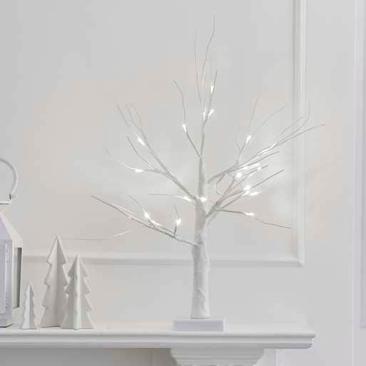 Christmas White Twig Tree with Lights - Christmas Decorations - White Christmas Theme