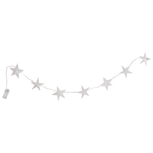 White Paper Star String Light Christmas Bunting - White Paper Star Hanging Christmas Decorations - 3D Contemporary Decor - Holiday Decor
