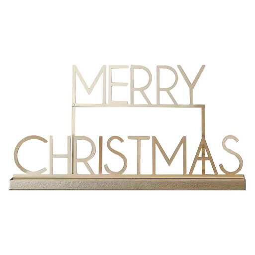 Gold Merry Christmas Sign - Christmas Tree Decorations - Holiday Decor