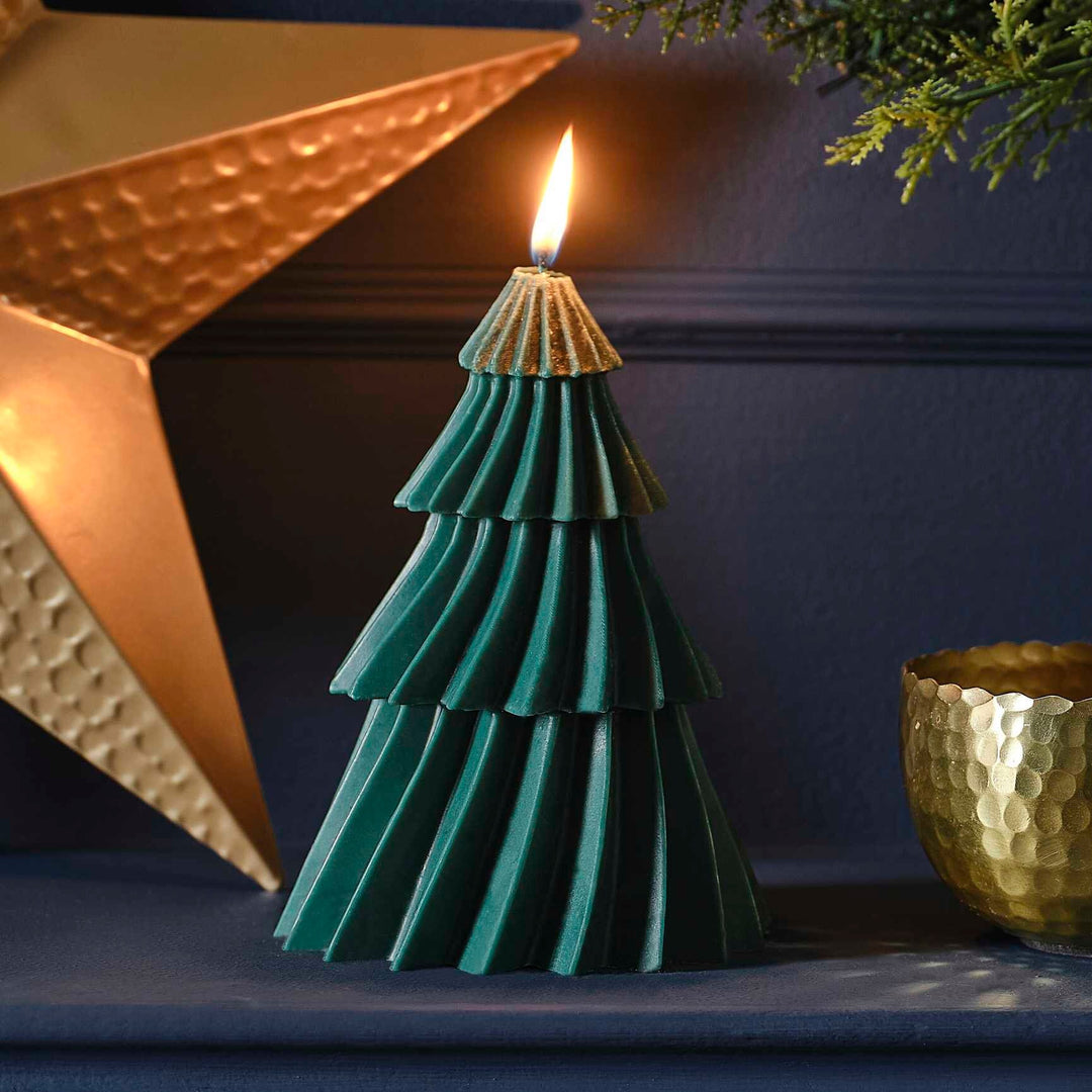 Green Christmas Tree Candle - Christmas decorations - Holiday decor