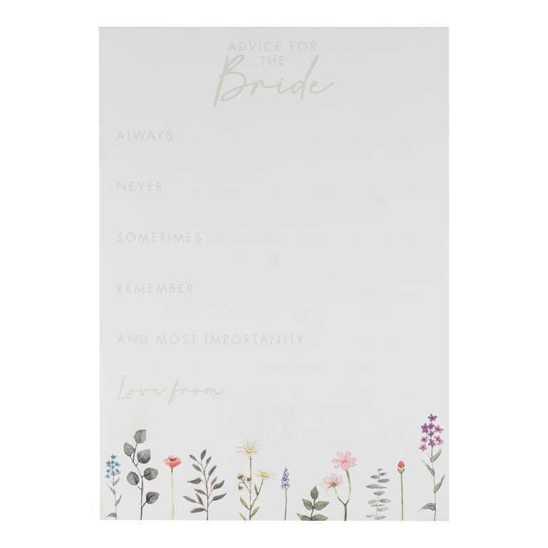 Floral Advice for the Bride Cards - Bridal Bloom Hen Party Advice Cards - White & Green Hen Party Accessories-Bachelorette Party-Pack of 10