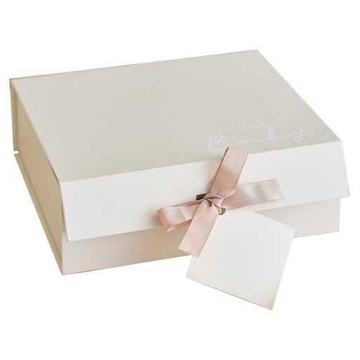 Baby Shower Gift Box - Cream Hello Baby Gift Box - New Baby Gift Bag Alternative - Gender Neutral Decor - New Parents Gift - Pack Of 1