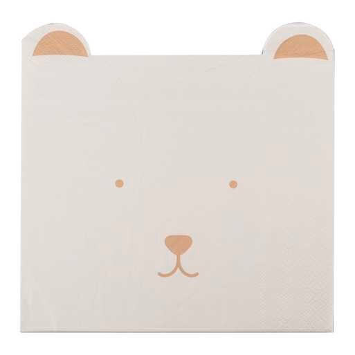Baby Shower Napkins - Cream Teddy Bear Paper Napkins - Baby Shower Table - Neutral Decor - Gender Reveal Party Decorations - Pack Of 16
