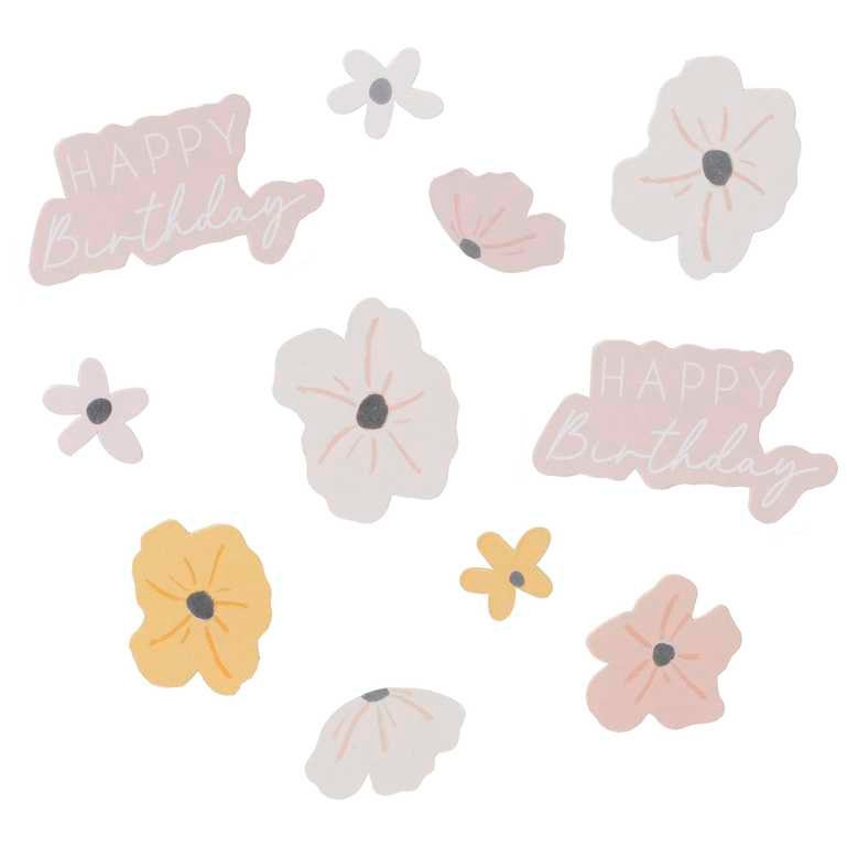 Floral Happy Birthday Confetti - Birthday Table Confetti - Birthday Brunch - Afternoon Tea Party - Birthday Party Centrepiece
