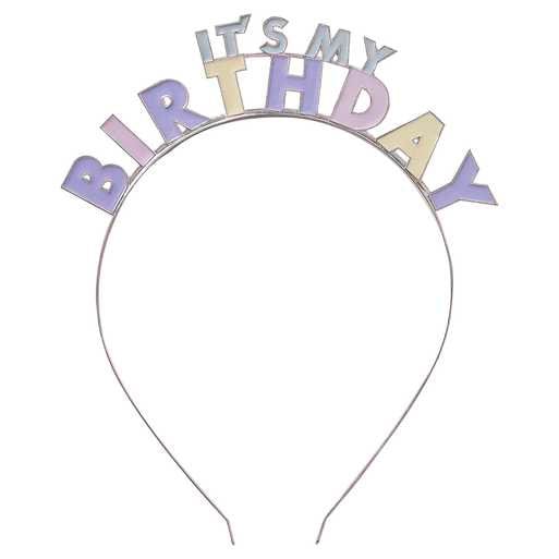 It's My Birthday Headband - Pastel Metal Happy Birthday Accessory - Birthday Party Supplies - Birthday Brunch - Birthday Badge Alternative