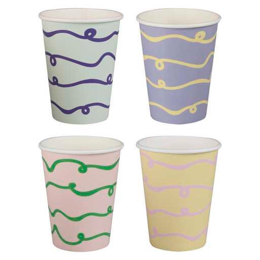 Pastel Paper Cups - Paper Party Cups - Birthday Party Table Supplies - Birthday Brunch - Table Decor - Pack Of 8