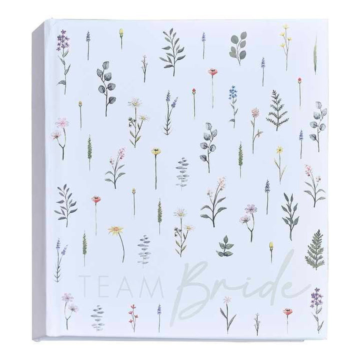 Floral Team Bride Hen Party Guest Book & Photo Album - Bridal Bloom Hen Party Keepsake - White And Green Hen Party - Bachelorette Party