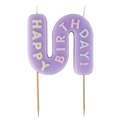 Wavy Pastel Happy Birthday Candle - Birthday Cake Candles - Birthday Party Supplies - Birthday Brunch - Cake Decorations - Pastel Candle