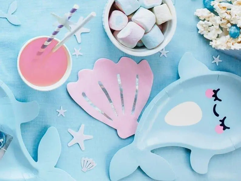 Iridescent narwhal garland - Narwhal party garland - Mermaid party decor - Iridescent bunting - Party decorations - Under the sea