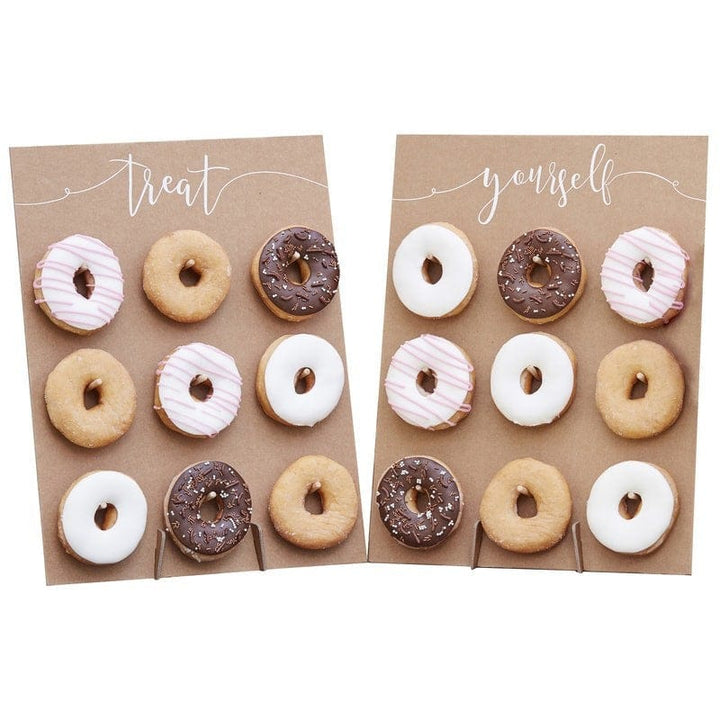Treat Yourself donut wall-Rustic wedding doughnut wall-Donut stands-Wedding cake alternative-Rustic country kraft donut wall-Country wedding