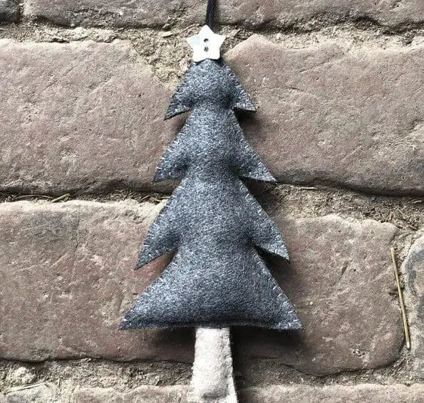Christmas Tree Decoration - Large Grey Felt Hanging Christmas Tree - Christmas Ornament - Christmas Decorations -Holiday Decor-Xmas Homeware