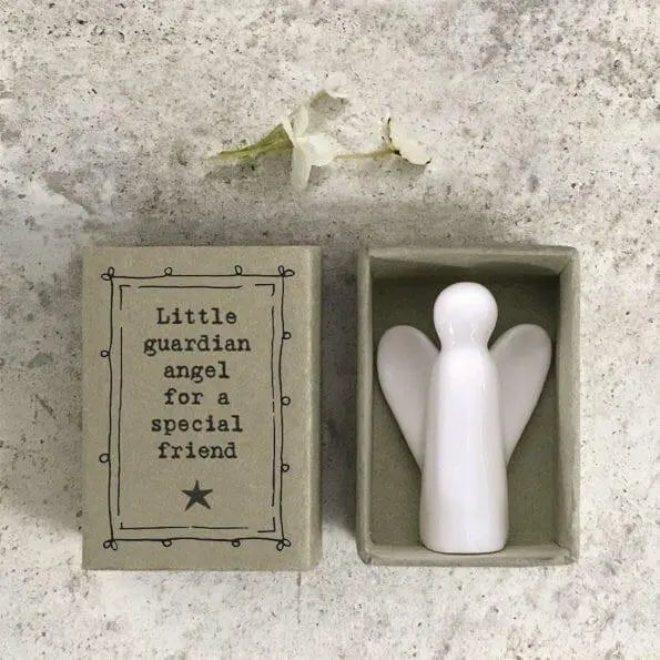Porcelain Guardian Angel Matchbox Gift -Birthday Present-Gift For Friend-Friendship Gifts-Little Guardian Angel Special Friend-East Of India