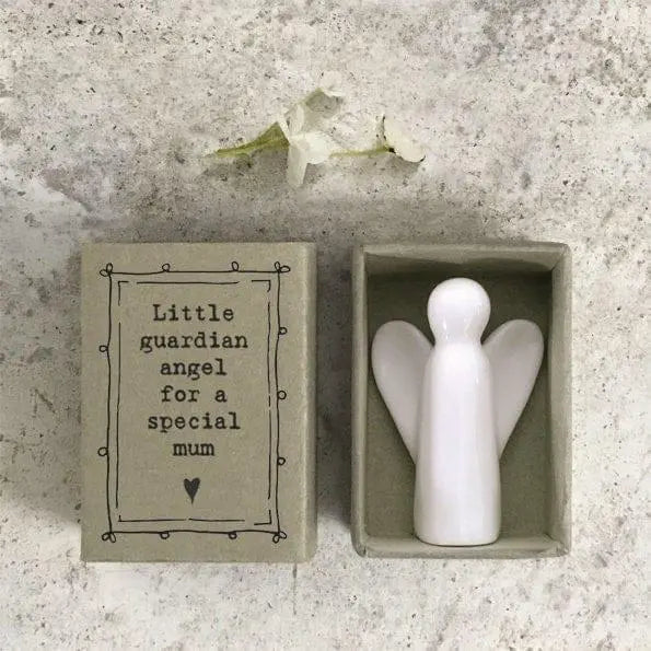 Porcelain Guardian Angel Matchbox Gift - Birthday Present - Gift For Friend-Friendship Gifts-Little Guardian Angel Special Mum-East Of India