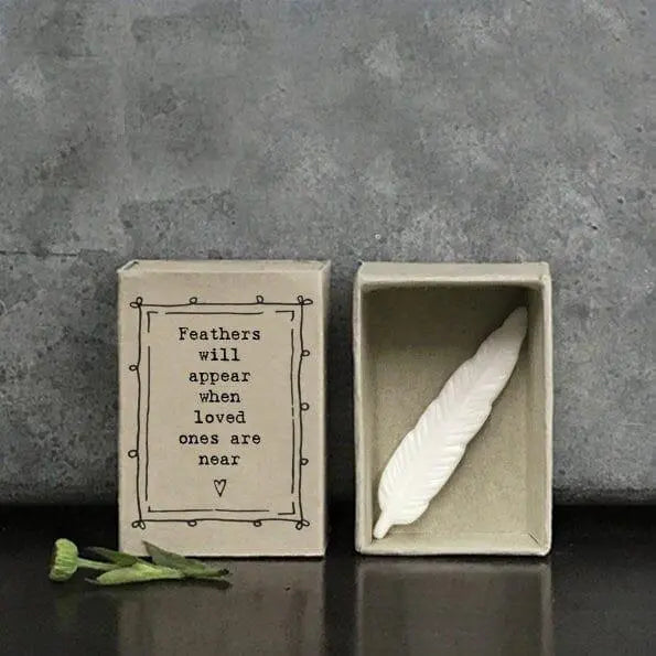 Porcelain Feather Matchbox Gift - Birthday Present - Gift For Friend - Friendship Gifts - Lockdown Gift - Missing You - East Of India