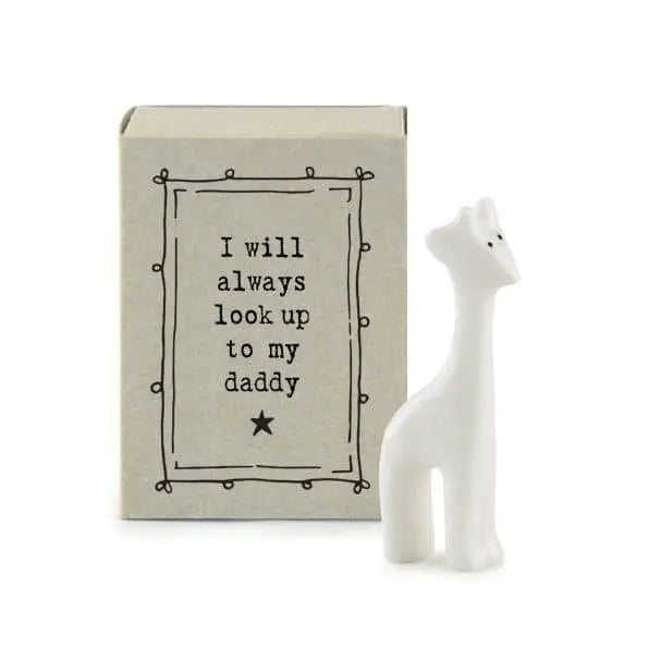 Porcelain Giraffe Matchbox Gift - Birthday Present - Father's Day Gift - I Will Always Look Up To My Daddy - Gift For Dad - East Of India