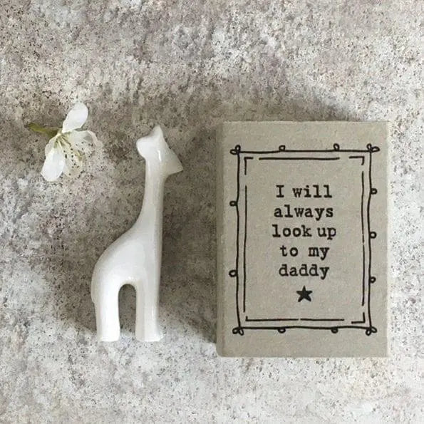 Porcelain Giraffe Matchbox Gift - Birthday Present - Father's Day Gift - I Will Always Look Up To My Daddy - Gift For Dad - East Of India