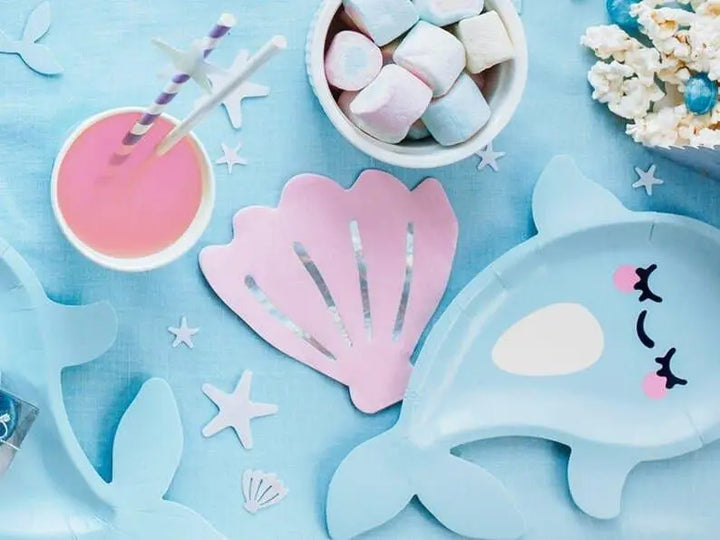 Narwhal Paper plates - Blue & Iridescent Narwhal Party Paper Plates - Mermaid party - Narwhal Party Supplies - Party decorations - Pack of 6