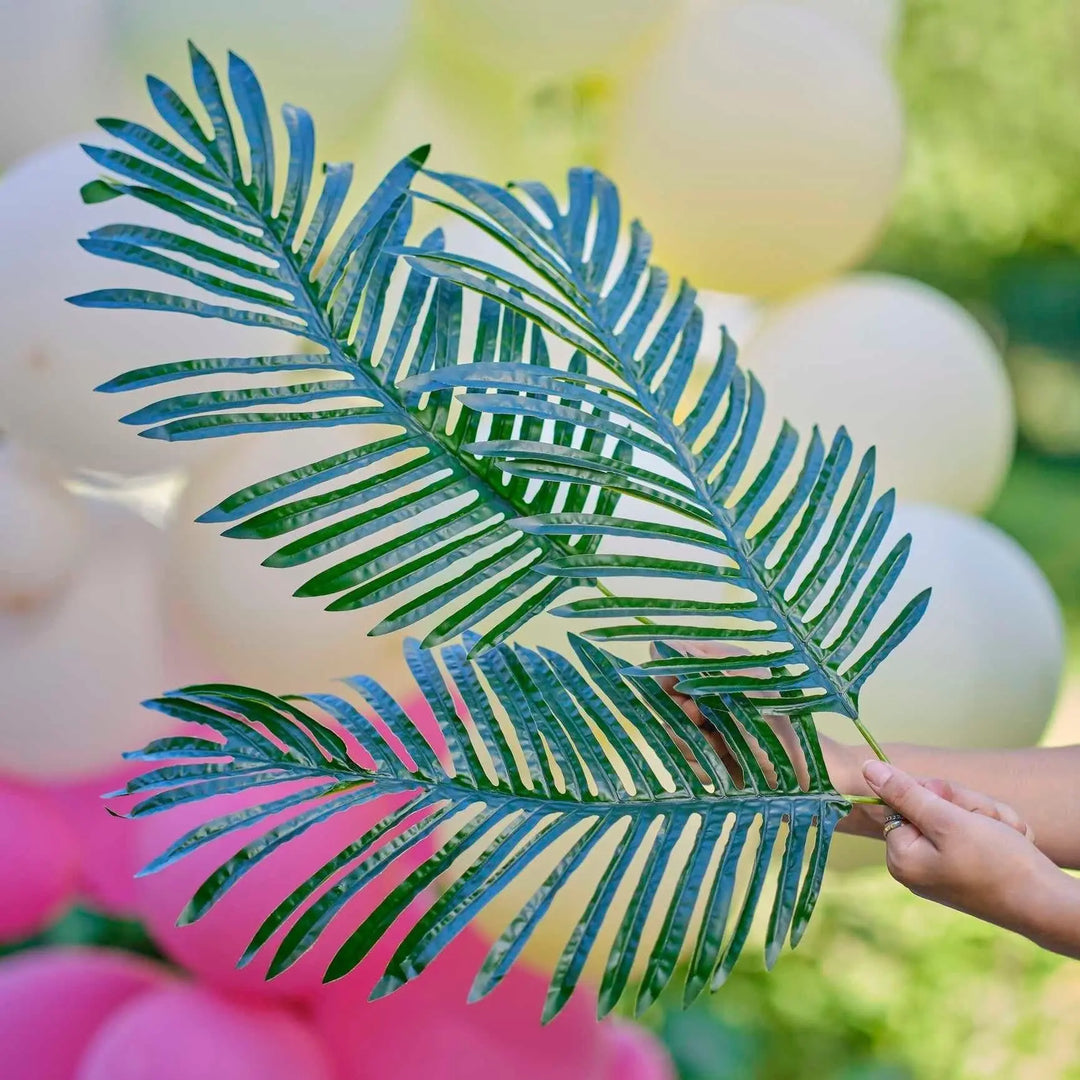 Palm Leaf Foliage Stems Decoration Kit - Tropical Leaves Decorations - Table Runner - Aloha Themed Party-Birthday Party-Tiki Party-Pack of 3