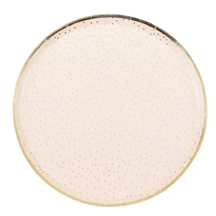 Peach And Gold Plates - Party Paper Plates - Hen Party Plates - Birthday Paper Plates - Party decorations - Party tableware - Pack Of 8