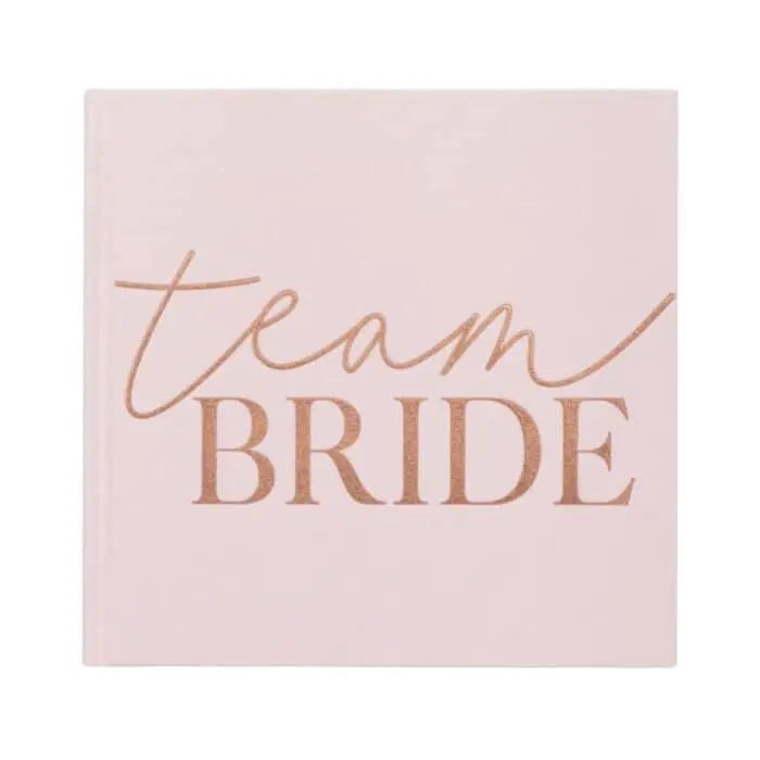 Team Bride Guest Book - Blush Pink & Rose Gold Hen Party Guest Book - Messages For The Bride To Be -Hen Party Photo Album-Bridal Shower Book