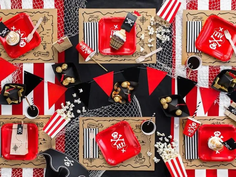 Pirate Party Treat Bags - Kraft Paper Pirates Party Bags - Birthday Party Loot Bags - Kids Party - Pack of 6