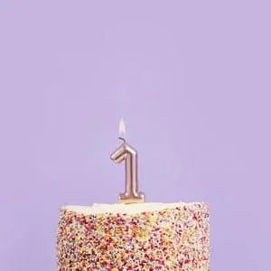Rose Gold Number 1 Candle - One Birthday Cake Candle - Age Candles - Rose Gold Party Decorations