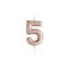 Rose Gold Number 5 Candle - Five Birthday Cake Candle - Age Candles - Rose Gold Party Decorations