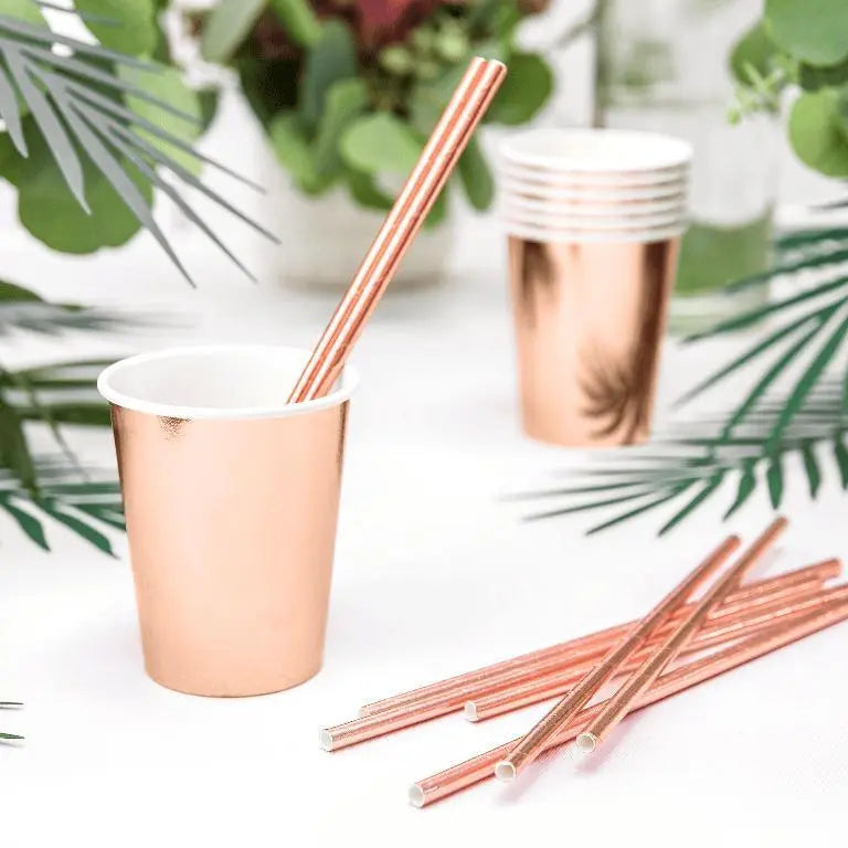 Rose Gold Paper Cups, Pack of 6