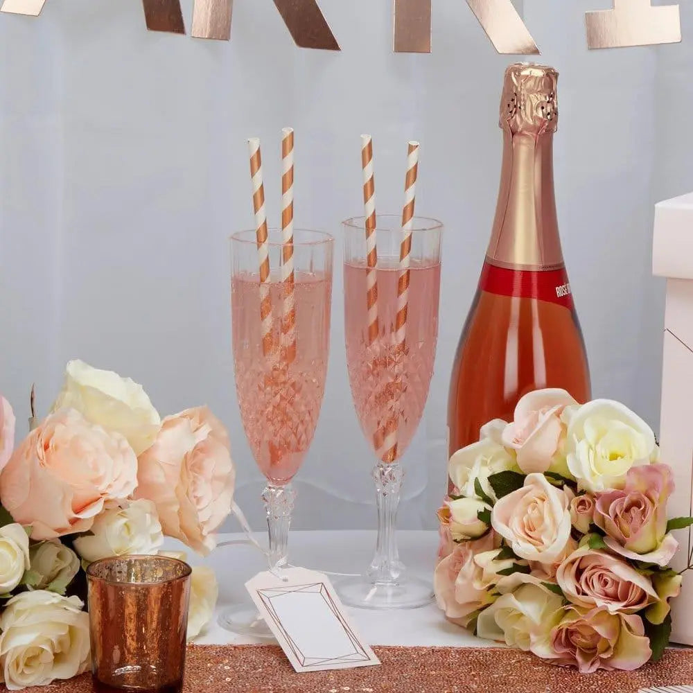 Rose Gold Paper Straws adding a stylish and eco-friendly touch to your party decor