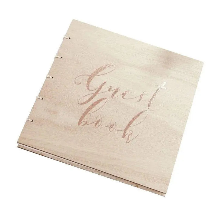 Wooden guest book - Rose gold wedding guest book - Beautiful Botanics guest book - Country wedding guest book - Wedding guest book -32 pages