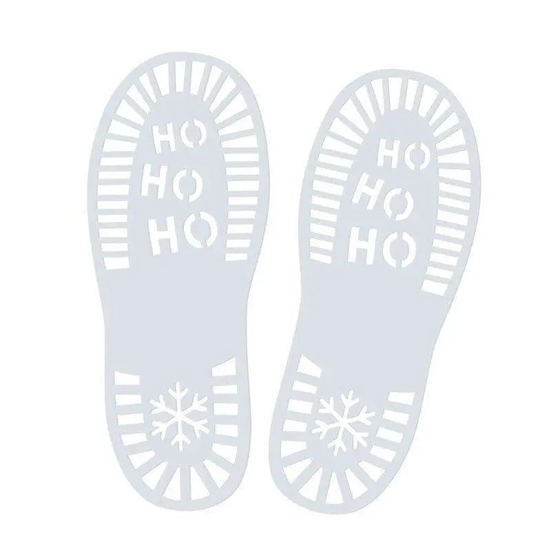 Santa Foot Print Stencils - Christmas Decorations - Christmas Eve Decor - Snow Party - White Christmas - Pack of 2