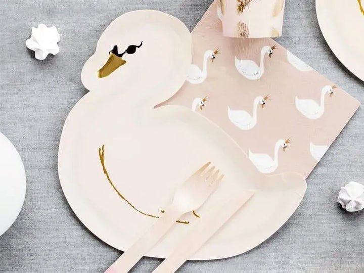 Swan Paper Napkins - Pink Paper Birthday Party Napkins - Blush Pink Decor - Baby Shower decor - Birthday Decorations - Pack of 20