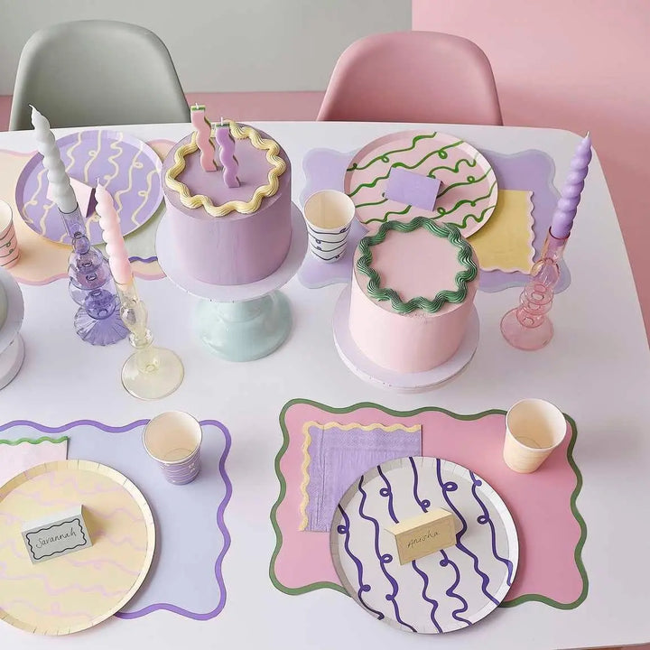 Wavy Pastel Happy Birthday Candle - Birthday Cake Candles - Birthday Party Supplies - Birthday Brunch - Cake Decorations - Pastel Candle