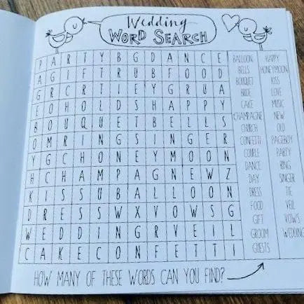 Wedding Activity & Colouring Book - Wedding Entertainment Books For Children - Kids Wedding Table Accessory - Rachel Ellen Designs