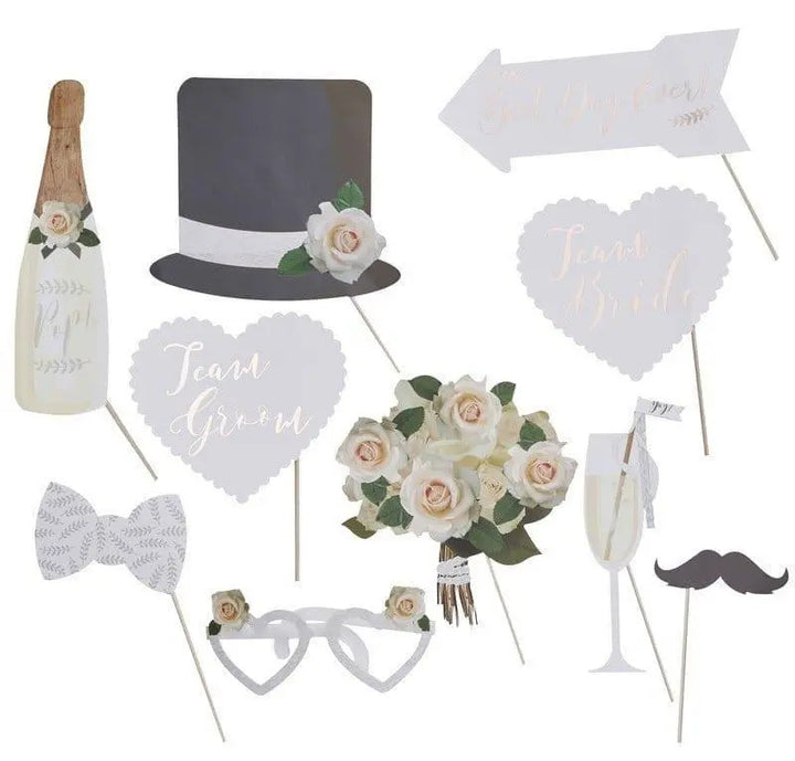 Wedding photo booth props - Rustic wedding photo props - Wedding photo props - Boho wedding props - Photo booth props - Botanics -Pack of 10