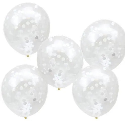 White tissue paper round circle balloon confetti pieces