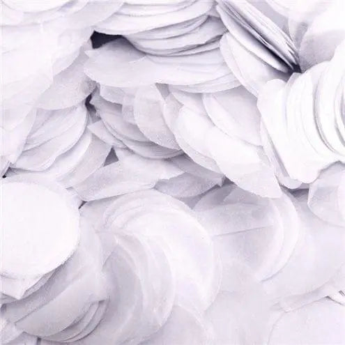 White tissue paper round circle balloon confetti pieces
