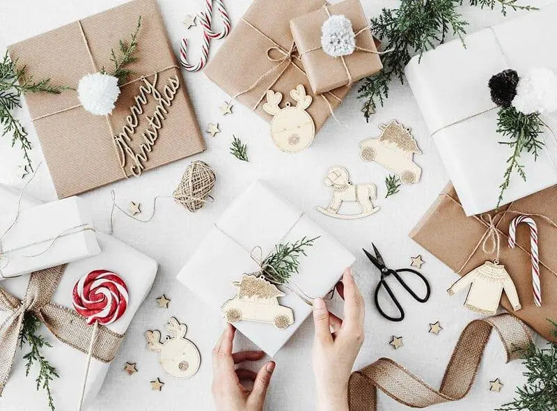 Wooden Christmas Decorations - Hanging Christmas Tree Decorations - Wooden Gift Tags - Table Decorations - Holiday Decor - Rustic Christmas