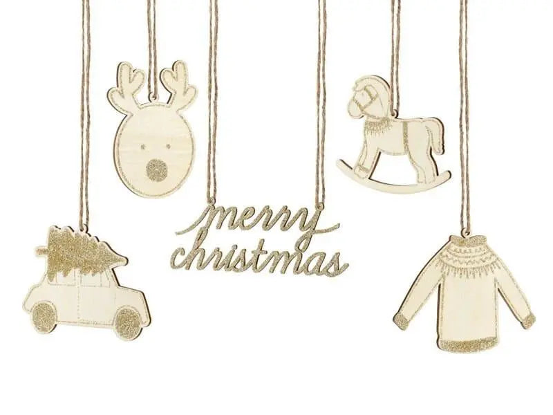 Wooden Christmas Decorations - Hanging Christmas Tree Decorations - Wooden Gift Tags - Table Decorations - Holiday Decor - Rustic Christmas