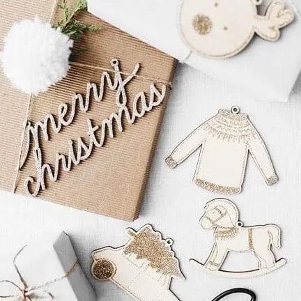 Wooden Christmas Decorations - Hanging Christmas Tree Decorations - Wooden Gift Tags - Table Decorations - Holiday Decor - Rustic Christmas