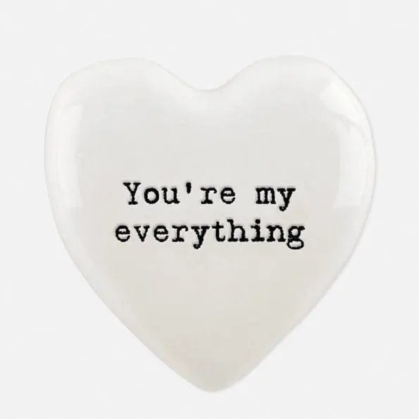 You're My Everything Heart Pebble - Keepsake Token - Valentine's - Birthday Present - Gift For Friend - Lockdown Gift - East Of India